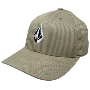 Volcom Men's Hat Full Stone Value FlexFit Embroidered Cap in L/XL Khaki